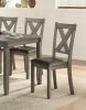 Transitional 6-Piece Dining Set Gray Finish Dining Table Bench 4x Side Chairs Upholstered Seats Wooden Dining Kitchen Furniture