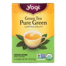 Yogi Organic Pure Green Herbal Tea - 16 Tea Bags - Case Of 6