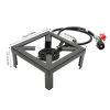 Outdoor Single Burner Portable Gas Stove Propane Cooker with Adjustable 0-20Psi Regulator Hose Camping Stove for Patio BBQ