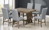 TOPMAX Mid-Century Solid Wood 7-Piece Dining Table Set Extendable Kitchen Table Set with Upholstered Chairs and 12" Leaf for 6