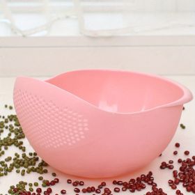 1pc/2pcs/3pcs Multi-Functional Kitchen Washing Basket Basin - Drain Water, Wash Rice, Perfect For Cleaning Vegetables And Fruits (Color: Pink)