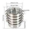 26cm/28cm/30cm 5-Layer Stainless Steel Steamer For Kitchen Cooking