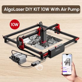 Algolaser DIY KIT 10W Woodworkers Laser Engraving Cutting Machine With Rotary Roller Air Assist CNC Table 40*40cm CNC Engraver (Color: DIY 10W - AAP)