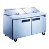 Dukers Commercial Double Door Salad Prep Table Refrigerator 14.33 cu.ft.